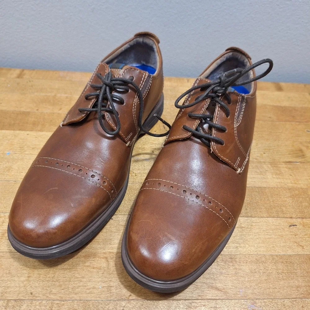 Nunn Bush Kore Dress Shoes Mens 8 M Brown Leather Cap Toe Oxfords 84848 Comfort